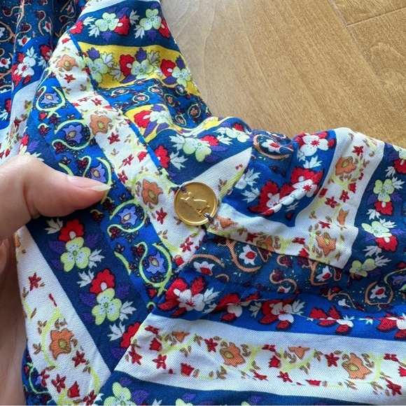 roberio sampaio Halter Mixed Paisley Print Kitschy Floral Dress, Size Medium - Picture 15 of 16